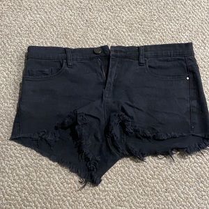 Black blank NYC denim shorts